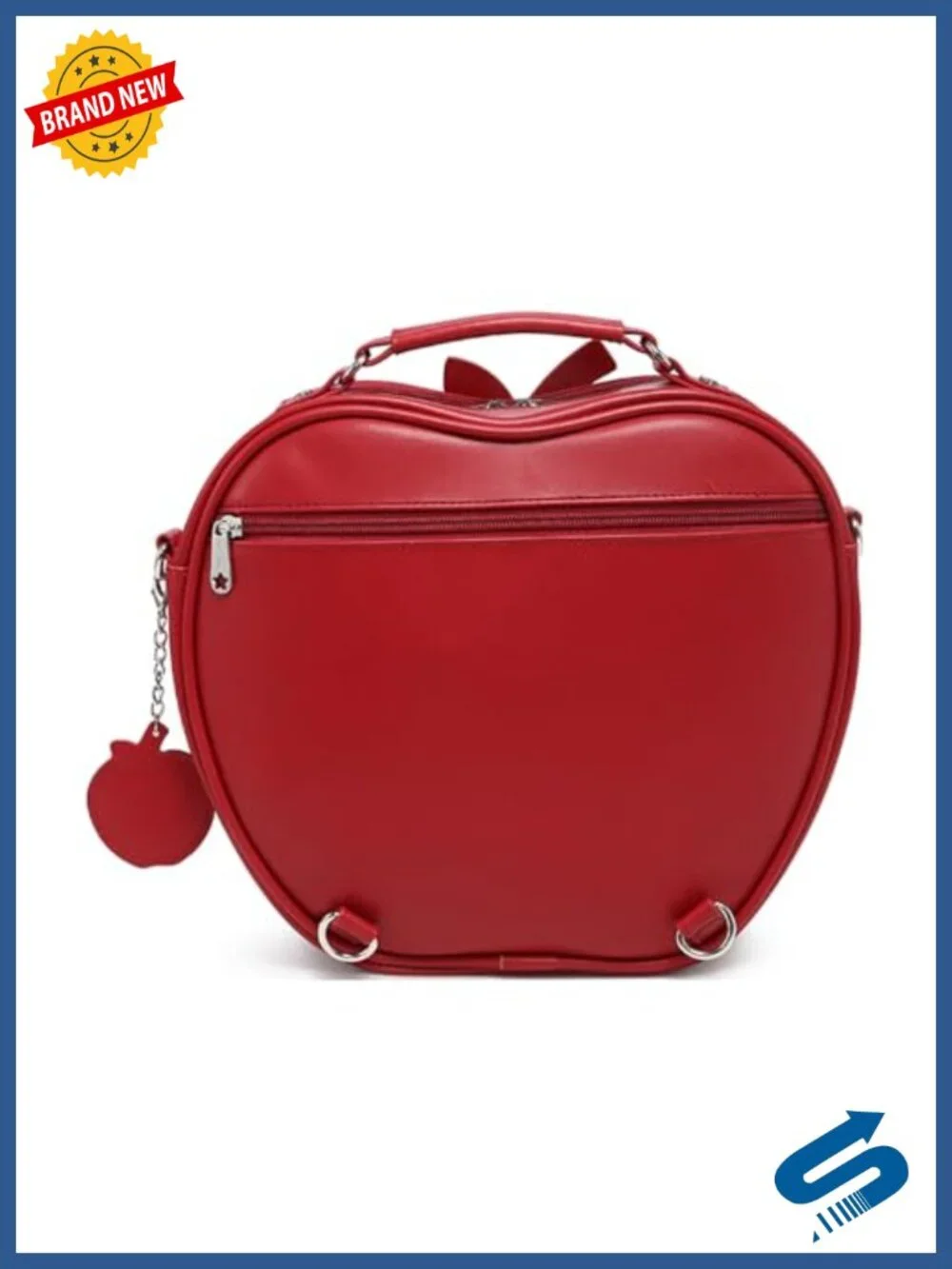 Apple Ita Bag Backpack with Mesh Insert Pad PU Leather for Y2K Enthusiasts